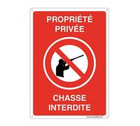 Aua Signaletique Pannello Preforato con Angoli Arrotondati "Proprietà Privata Proibita Caccia Modello 2" Pvc, 350 Mm X 490 Mm