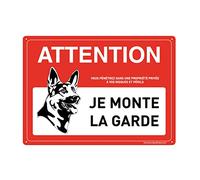 Aua Signaletique Pannello Preforato con Angoli Arrotondati Watchdog Attention I Ride The Guard in Alluminio, 420 X 300 Mm