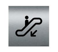 AUA SIGNALETIQUE - Plaque Alu Brossé Escalator 03-200x200 mm