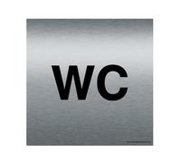 AUA SIGNALETIQUE - Plaque Alu Brossé WC - 200x200 mm
