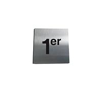 AUA SIGNALETIQUE - Plaque Aluminium Brossé 1er Etage - 200x200 mm argent 7311-F_1