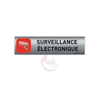 AUA SIGNALETIQUE - Plaque de porte Aluminium brossé imprimé AluSign - 200x50 mm - Double Face adhésif au dos (Vidéo électronique)