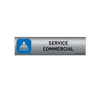 AUA SIGNALETIQUE - Plaque de porte Aluminium brossé imprimé AluSign - 200x50 mm - Double Face adhésif au dos - Impression UV directement sur l'aluminium (Pas de contre collage) (Service commercial)