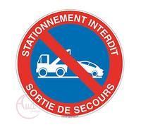 Aua Signaletique Signage - No Parking Signage Exit Emergency Exit, Diámetro 450 Mm, Adesivo in Vinile