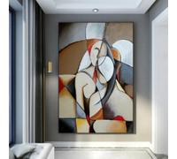AUAPBI Picasso - Quadro astratto su tela con immagine di donna sognante di Picasso, opere d'arte famose per soggiorno, decorazione per la casa, 70 x 100 cm, con cornice nera, pronta da appendere