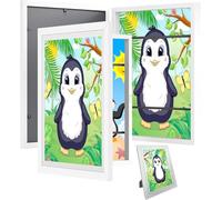 Auauraintt 2 Cornici Portafoto A4 per Bambini con Apertura Frontale, Supporto, Spazio per Oltre 150 Disegni, Ideale per Conservare e Presentare Opere d'Arte (Bianco)