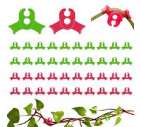 Auauraintt 40 Pezzi Clip per Piante, Ganci per Piante Rampicanti, 90 Gradi Clip per Piegare, Supporti per Piante per Giardinaggio Verdure (Rosso + Verde)