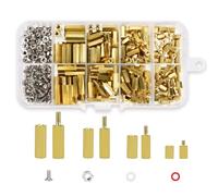 Auauraintt 486 Pezzi M2.5 Pezzi Distanziali Esagonali Ottone Standoff, Maschio Femmina Esagonale in ottone Distanziatore Esagonale Standoff Vite distanziatori PCB scheda madre kit assortimento