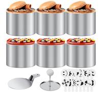 Auauraintt 6 Pezzi Coppapasta, 7.5cm Coppapasta Tondi in Acciaio Inossidabile con Coperchio, Anelli Torta Anelli Dessert, Anelli per Torte, Stampi Coppa Pasta di Acciaio per DIY Mousse Torte Dessert