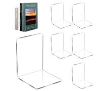 Auauraintt Fermalibri, 6 pezzi Supporto per libri in acrilico trasparente, con 24 tappetini in silicone antiscivolo, Decorazione trasparente, Adatto a scuola,casa,ufficio, biblioteca-13 x 10 x 10 cm