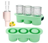 Auauraintt Vassoio per cubetti di ghiaccio in silicone per Stanley Cup,Vassoio per cubetti di ghiaccio a 3 cilindri cavi,in silicone con coperchio Senza BPA,Accessori per 20-40 oz (B)