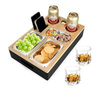 Auauraintt Vassoio per divano, snack box da divano bar,con ciotole per snack in acciaio inossidabile, con coperchio rimovibile,l'organizzatore perfetto,per soggiorno, divano, ristorante, picnic,festa
