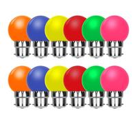 AUAUY 12 Pezzi Lampadine Colorate LED B22, 1W, Lampadine a LED Colorate, per Matrimoni Party Halloween Christmas Pub Prestazioni Mood Ambiance Decor
