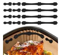 AUAUY 12 PZ Home Magneti in silicone per Airfryer Carta, Accessori per Friggitrice ad Aria, 4 Lunghi e 8 Rotondi Magneti, Impedisce al cibo di attaccarsi, Adatte a Tutti i Modelli di Cestelli in Ferro