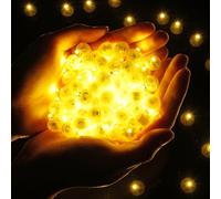 AUAUY 120PZ Mini LED a Palloncino Luci, Rotondo Lampada a Palloncino Sempre Acceso, Mini Luci LED Impermeabili per Matrimonio Compleanno Halloween Festa di Natale Capodanno Decorazione (Bianco Caldo)