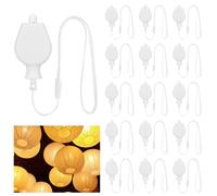 AUAUY 15 Pz LED Palloncini Luci, Luce per Lanterna con Corda, Bianco Caldo | Batteria, per Compleanno, Halloween, Decorazione Matrimonio, Natale, Capodanno, Festa Prato