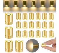 AUAUY 22pz Mini Luce LED a Batteria, LED Decorative per Modello in Miniatura,Mini Illuminazione a LED per Decorazioni per Decorare Le Case delle Bambole, Bianco Caldo (Oro)