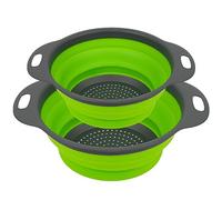 AUAUY 2pz Scolapasta Silicone Pieghevole Set, Filtro Cestino Cucina con Manico, Cucina Pieghevole Sopra Il Lavandino del Silicone Colander/Setacci per Lavandino, Domestica, Campeggio