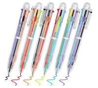 AUAUY 6 PZ 6-in-1 Penne Multicolori, Retrattile Penne a Sfera, Trasparente | Penna a Sfera, Ideali per Ufficio, Scuola, Studenti, Bambini, Idea Regalo