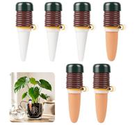 AUAUY 6 PZ Dispositivo di Irrigazione Automatico, per Piante in Vaso | Irrigatore a Goccia Rilascio Lento, Uso Domestico Quotidiano, Vacanze, Bianco & Rosso