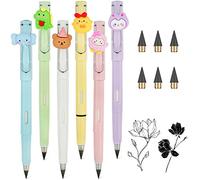 AUAUY 6PZ Matita Senza Inchiostro, Eterna Matita per Scrivere Infinita, Matita Infinita, Matita Eterna con 6 Pennino di Ricambio, per Bambini Adulti Home Office Materiale Scolastico