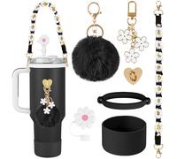 AUAUY Accessori per Stanley Cup, Set da 7 pz, Coppe Non Incluse, Nero