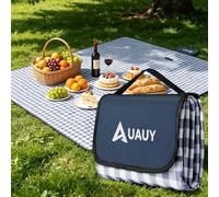 AUAUY Coperta da Picnic, 200 x 150 cm Coperta Picnic Impermeabile, Blu Navy | con Manico, Tessuto Oxford 600D, Telo da Spiaggia Portatile e Lavabile, per Parco, Viaggi, Escursioni