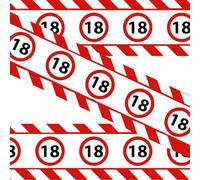 AUAUY Decorazioni Compleanno 18 Anni, 15 m, Rosso e Bianco Blocchi Stradali | Impermeabile, Ritagliabile, Adatto a Tutti i Generi, Pieno di Creatività, per Festa di Compleanno
