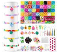 AUAUY Elastici per Braccialetti, 6400+ Bracciale Elastici Loom Bands Kit 54 Griglia, 40 Colori Kit Braccialetti Fai da te Bambina, Accessori per Creare Braccialetti, Bambini Regalo per Ragazze