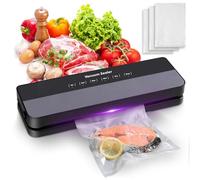 AUAUY Macchina Sottovuoto Alimenti 5 in 1, Professionale Automatica Sigillatore Sottovuoto Macchina 65 kpa, per Alimenti, Cibo Secco, Cibo Umido e Fresco, con 30 Buste per Aspirare