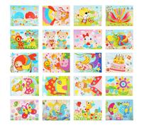 AUAUY Mosaici Adesivi per Bambini, 20pz Set Creativo Mosaici in Gommapiuma, Kit Creativo per il Tempo Libero Dei Bambini, Sviluppo della Motricità Fine e della Concentrazione