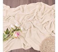 AUAUY Runner da Tavolo Boho Garza da Formaggio, Beige Runner Tavola in Tulle Boho, Runner da Tavola in gGarza, Runner Romantico Moderno per Casa Cucina Matrimoni Feste Decorazione, 80x300cm