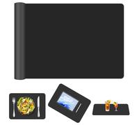 AUAUY Spianatoia per Impastare Silicone, 60x40cm Tappetino da Forno in Silicone, Spianatoia per Impastare Antiaderente per Pasta, Pizza, Pasticcino, Torta, Resistente al Calore, Riutilizzabile-Nero