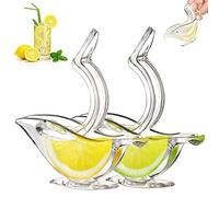 AUAUY Spremi Limone, Spremiagrumi Manuale, Spremiagrumi Professionale, Spremiagrumi in Acrilico, Facile da Usare e Pulire, per Juicing Arance Agrumi Frutta Spremute Fresche （2 Pz Trasparente）