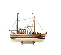 aubaho Barca peschereccio 45cm Barca di legno modello di nave nessun kit