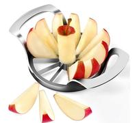 AUBENR Affettatrice extra large da 12 lame da 12 lame - Taglierina professionale per mele resistente - strumento per corer mele in acciaio inox 304 - Affettatrice e corer per mele affilata - facile da
