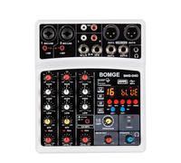 AUBEST Mixer per DJ, 4 canali 16 DSP Echo dj Mixer interfaccia Console di missaggio con MP3 USB Bluetooth Registrazione Stereo(White)