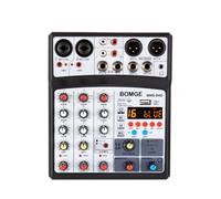 AUBEST Mixer per DJ, 4 canali 16 DSP Echo dj Mixer interfaccia Console di missaggio con MP3 USB Bluetooth Registrazione Stereo(Silver)