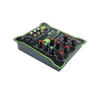 AUBEST Mixer per DJ, Mini Mixer a 5 canali DSP Effetti Console di missaggio Display Digitale Scheda Compatibile con Bluetooth USB Computer Riproduzione Registrazione
