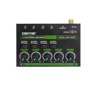 AUBEST Mixer per DJ, Mixer Stereo di Linea a 4 canali a bassissimo Rumore Mini Mixer Professionale Mini Mixer Mixer di Linea for Piccoli Club o Bar