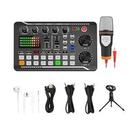AUBEST Mixer per DJ, Scheda F998 Professionale Compatibile con Bluetooth Studio Record for Telefono PC Mixing Console Amplificatore Mixer for Musica dal(Dark Gray)