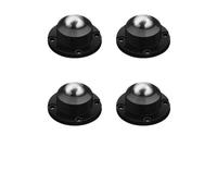 AUBEST Ruote girevoli a Stelo, 4PCS Ruota Universale in Acciaio Inox Autoadesiva Caster Mini Ruote Girevoli Rotazione di 360 Gradi Puleggia for i Cestino(45mm-Black)