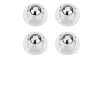 AUBEST Ruote girevoli a Stelo, 4PCS Ruota Universale in Acciaio Inox Autoadesiva Caster Mini Ruote Girevoli Rotazione di 360 Gradi Puleggia for i Cestino(45mm-White)