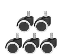 AUBEST Ruote girevoli a Stelo, 5/1PCS Sedia Ruota Caster di Ricambio Morbido Muto Scrivania Ruote Caster for Sedia da Lavoro Heavy Duty Sicuro Rotolamento Sedia da Ufficio Ruote(5PCS-White)