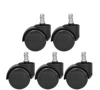 AUBEST Ruote girevoli a Stelo, Ruote girevoli da scrivania morbide e silenziose di Ricambio da 2 Pollici for Sedia da Gioco da Lavoro Ruote for sedie da Ufficio Resistenti e sicure(5PCS-Black)