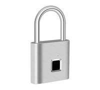 AUBEST Serratura intelligente, Lucchetto intelligente con impronta digitale, lucchetti biometrici impermeabili batteria ricaricabile integrata, serratura for porta(Silver)