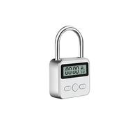 AUBEST Serratura intelligente, Lucchetto Smart Timing Display LCD Serratura elettronica anti-dipendenza ricaricabile tramite USB(Silver)