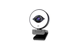 AUBEST Webcam, Webcam FHD 60FPS 1080P Webcam Live Streaming con luce anulare, Web Camera USB Messa a fuoco automatica 2 DSP stereo for conferenze