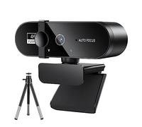 AUBEST Webcam, Webcam for PC Web Camera Mini Web Cam con microfono Usb Webcan Messa a fuoco automatica 4K 2K 1080P Full HD Stream Camera for computer portatile(4K With Tripod)
