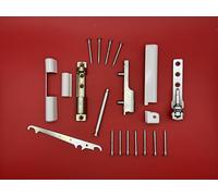 Aubi Siegenia Si Set di cuscinetti angolari a forbice, cuscinetti a forbice EW001 EB005 LL005 DIN sinistra + chiavi di regolazione e tappi bianchi